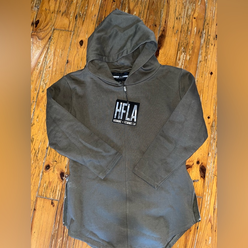 HOMME+FEMME olive green hoodie